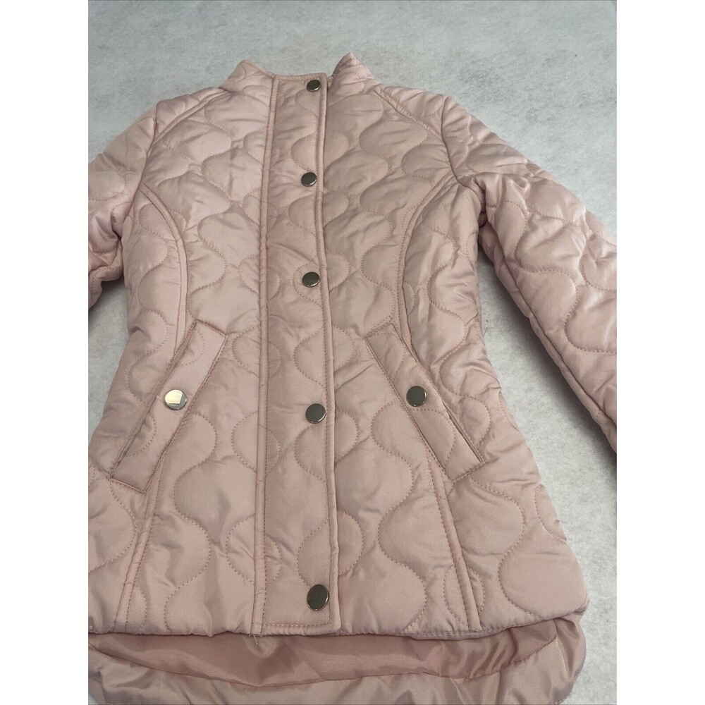SO Quilted Barn Jacket/Coat Sz Girls 14/16 Pink Lightweight pockets snap zipper - Picture 2 of 14